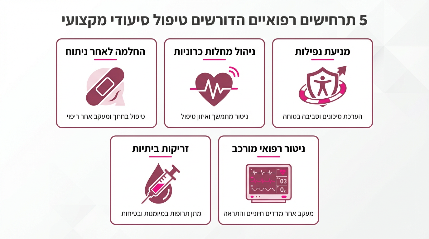 מצבים שבהם נדרשת אחות מוסמכת פרטית - לאחר ניתוח, מחלות כרוניות וטיפולים מורכבים