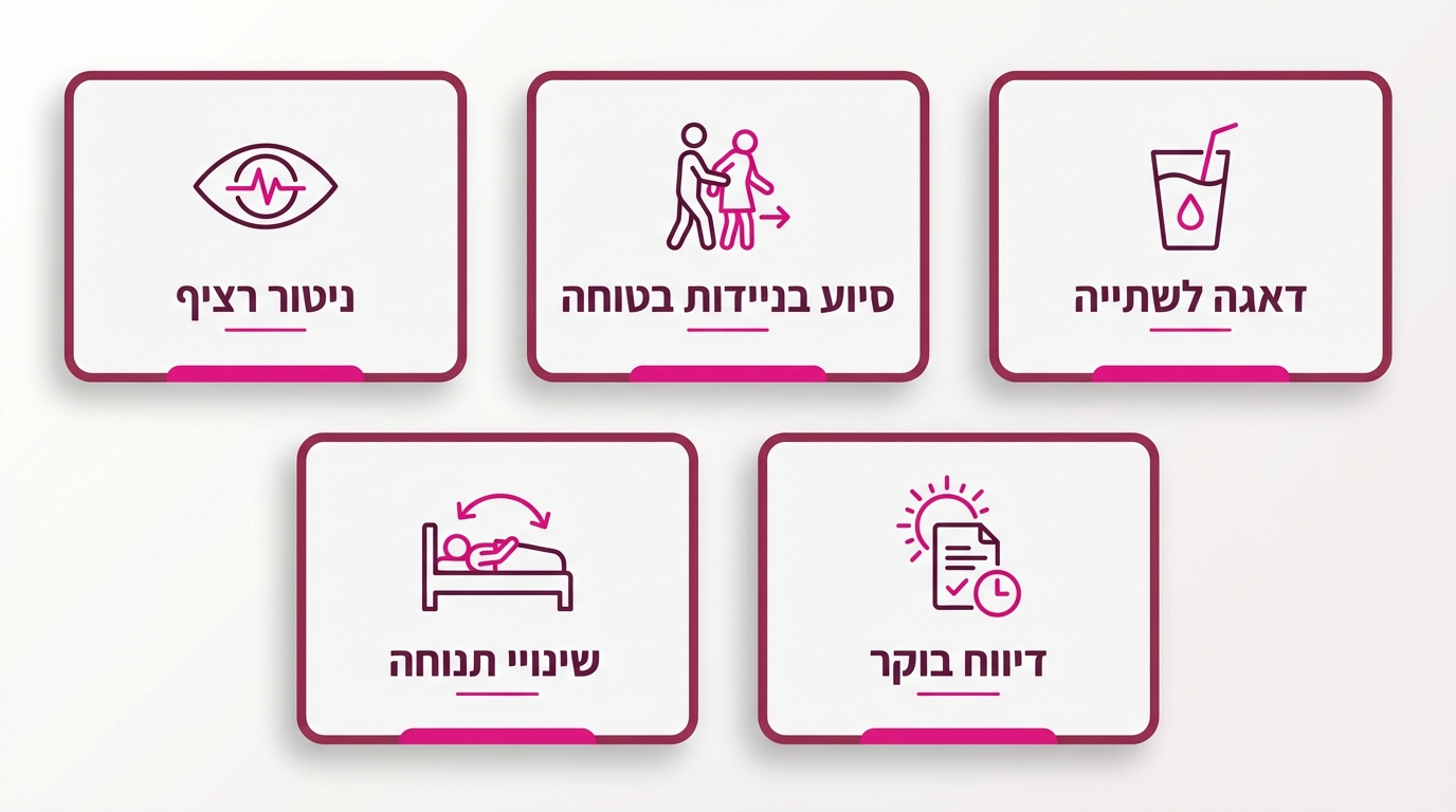שירות השגחה לילית מקצועי - מטפל לילה מסייע לחולה